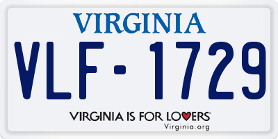 VA license plate VLF1729