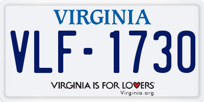 VA license plate VLF1730