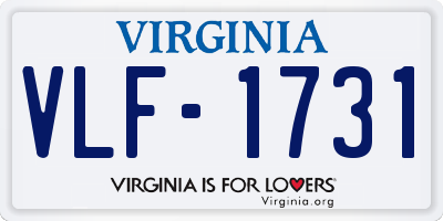 VA license plate VLF1731