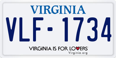 VA license plate VLF1734