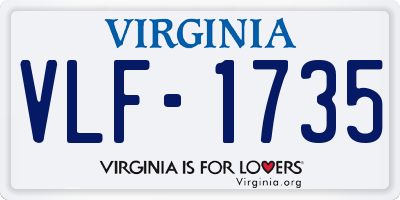 VA license plate VLF1735