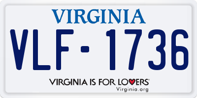 VA license plate VLF1736
