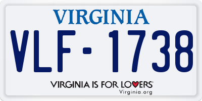 VA license plate VLF1738