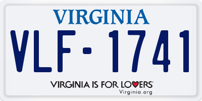 VA license plate VLF1741