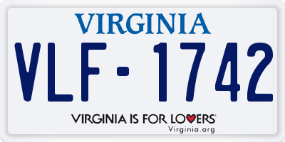 VA license plate VLF1742