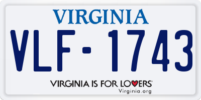 VA license plate VLF1743