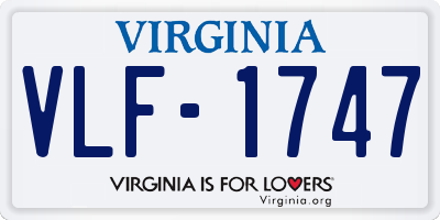 VA license plate VLF1747
