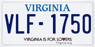 VA license plate VLF1750