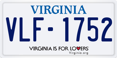 VA license plate VLF1752