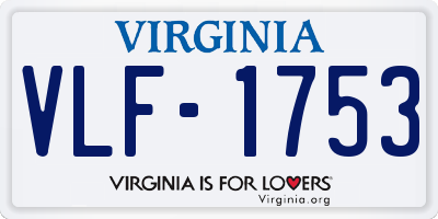 VA license plate VLF1753