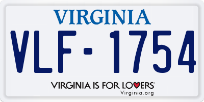 VA license plate VLF1754