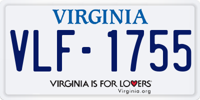 VA license plate VLF1755