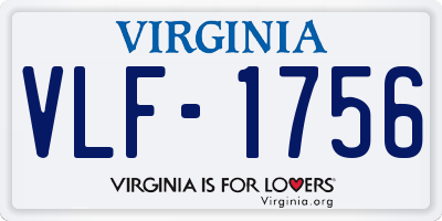 VA license plate VLF1756