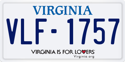 VA license plate VLF1757