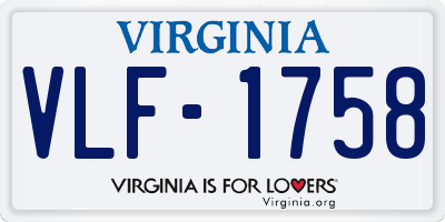 VA license plate VLF1758