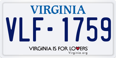 VA license plate VLF1759
