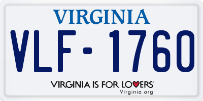VA license plate VLF1760