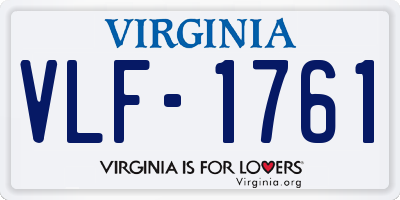 VA license plate VLF1761