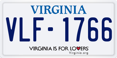 VA license plate VLF1766