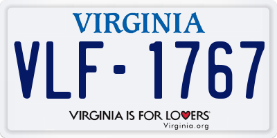 VA license plate VLF1767