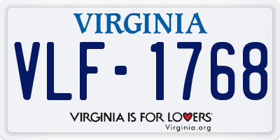 VA license plate VLF1768