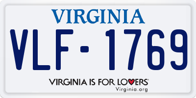 VA license plate VLF1769