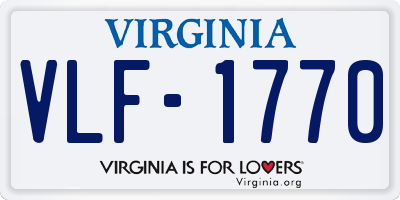 VA license plate VLF1770