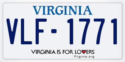 VA license plate VLF1771