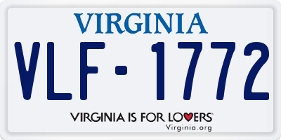 VA license plate VLF1772