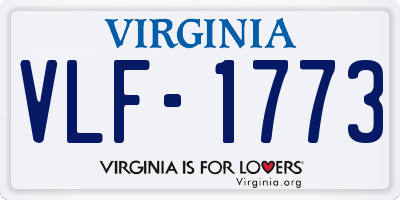 VA license plate VLF1773