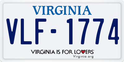 VA license plate VLF1774