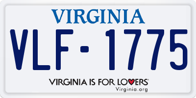 VA license plate VLF1775