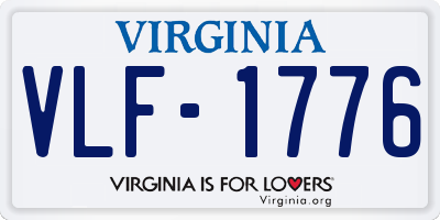 VA license plate VLF1776