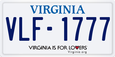 VA license plate VLF1777
