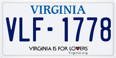 VA license plate VLF1778