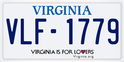 VA license plate VLF1779