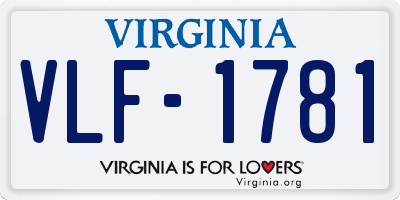 VA license plate VLF1781