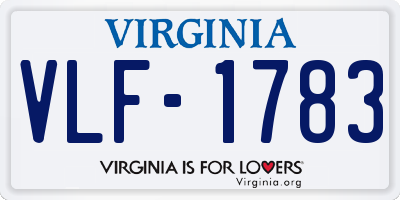 VA license plate VLF1783