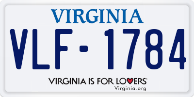 VA license plate VLF1784