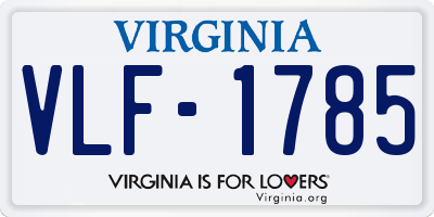 VA license plate VLF1785