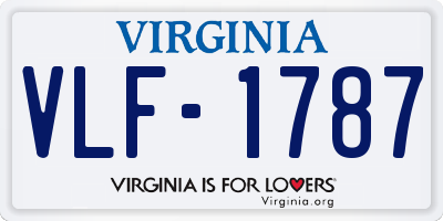 VA license plate VLF1787