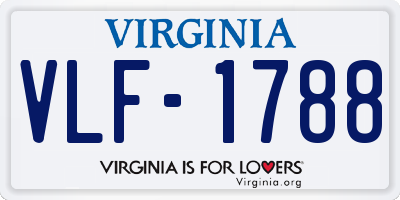 VA license plate VLF1788