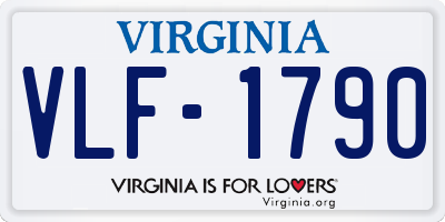 VA license plate VLF1790