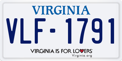 VA license plate VLF1791