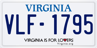 VA license plate VLF1795