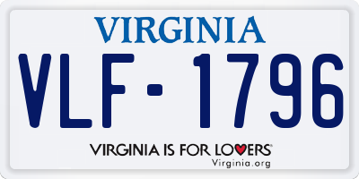 VA license plate VLF1796