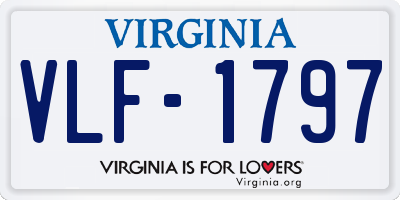 VA license plate VLF1797