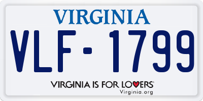 VA license plate VLF1799