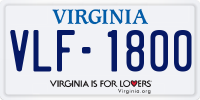 VA license plate VLF1800