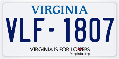 VA license plate VLF1807
